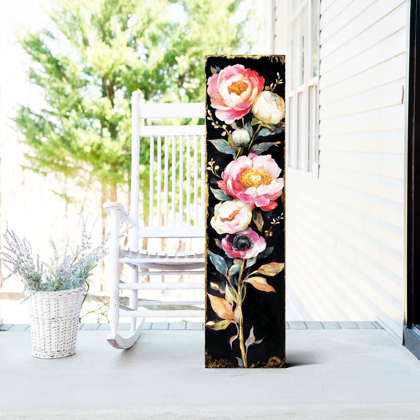 Spring Peonies Decor Porch Sign | Entryway Decor | UV Print | Front Porch Plaque | Seasonal Home Decor | 3 Sizes