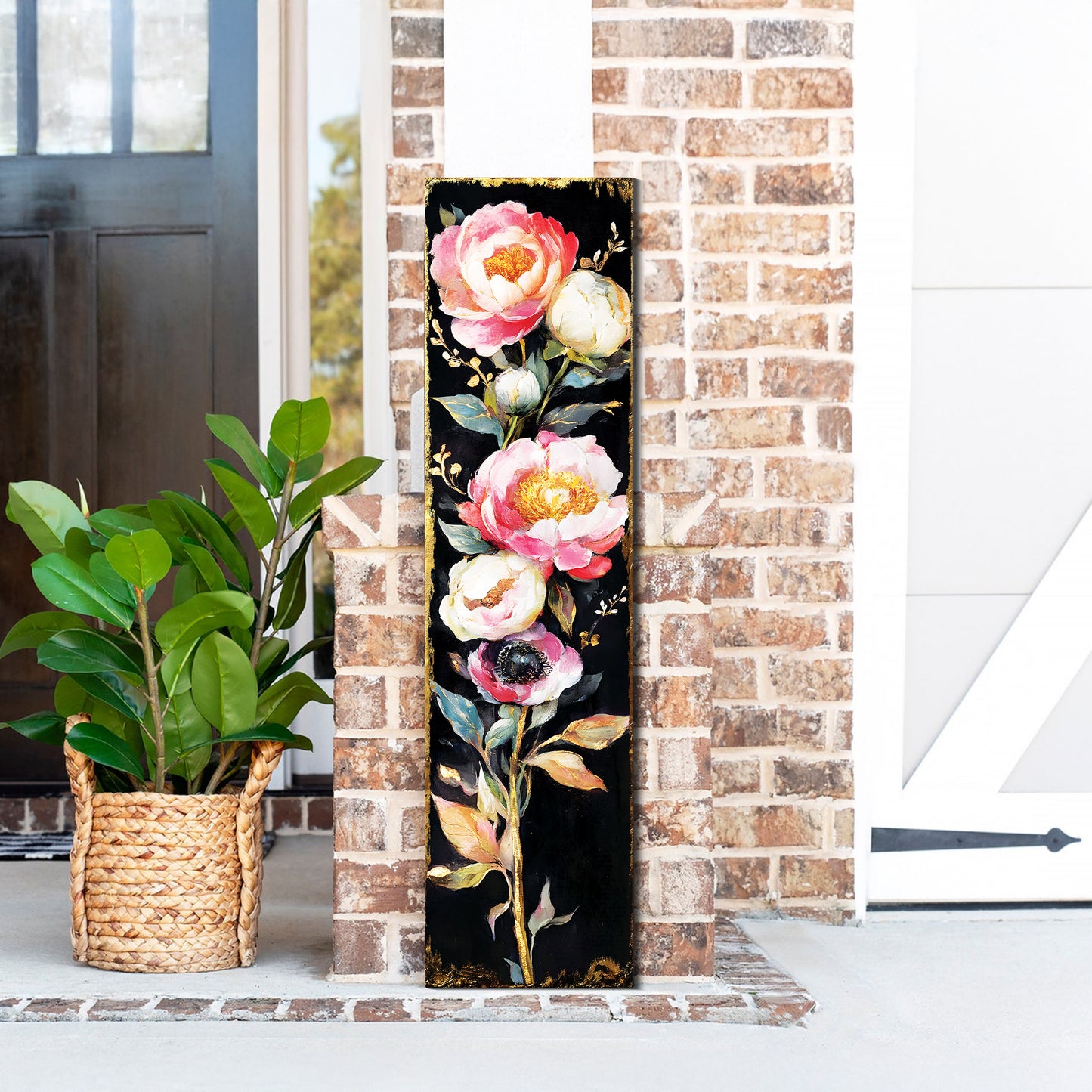 Spring Peonies Decor Porch Sign | Entryway Decor | UV Print | Front Porch Plaque | Seasonal Home Decor | 3 Sizes