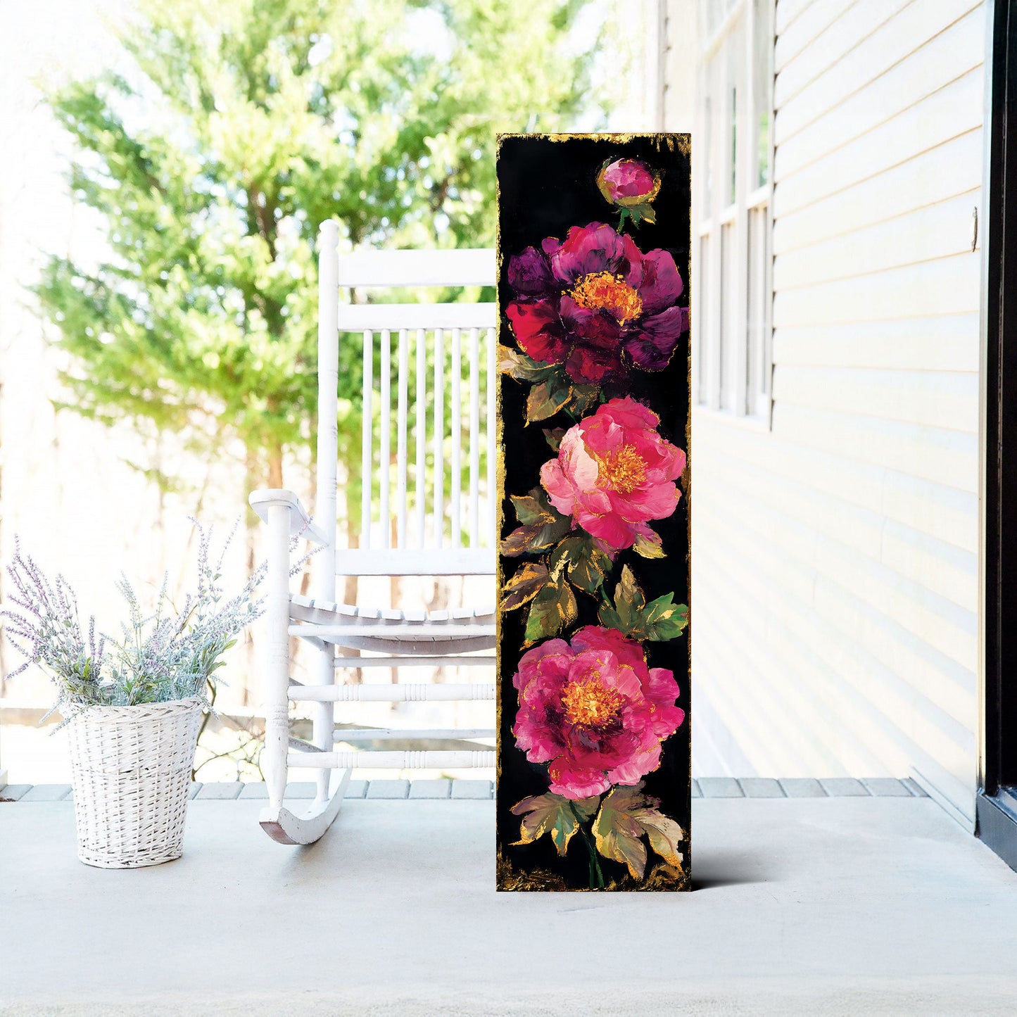 Spring Peonies Decor Porch Sign | Entryway Decor | UV Print | Front Porch Plaque | Seasonal Home Decor | 3 Sizes