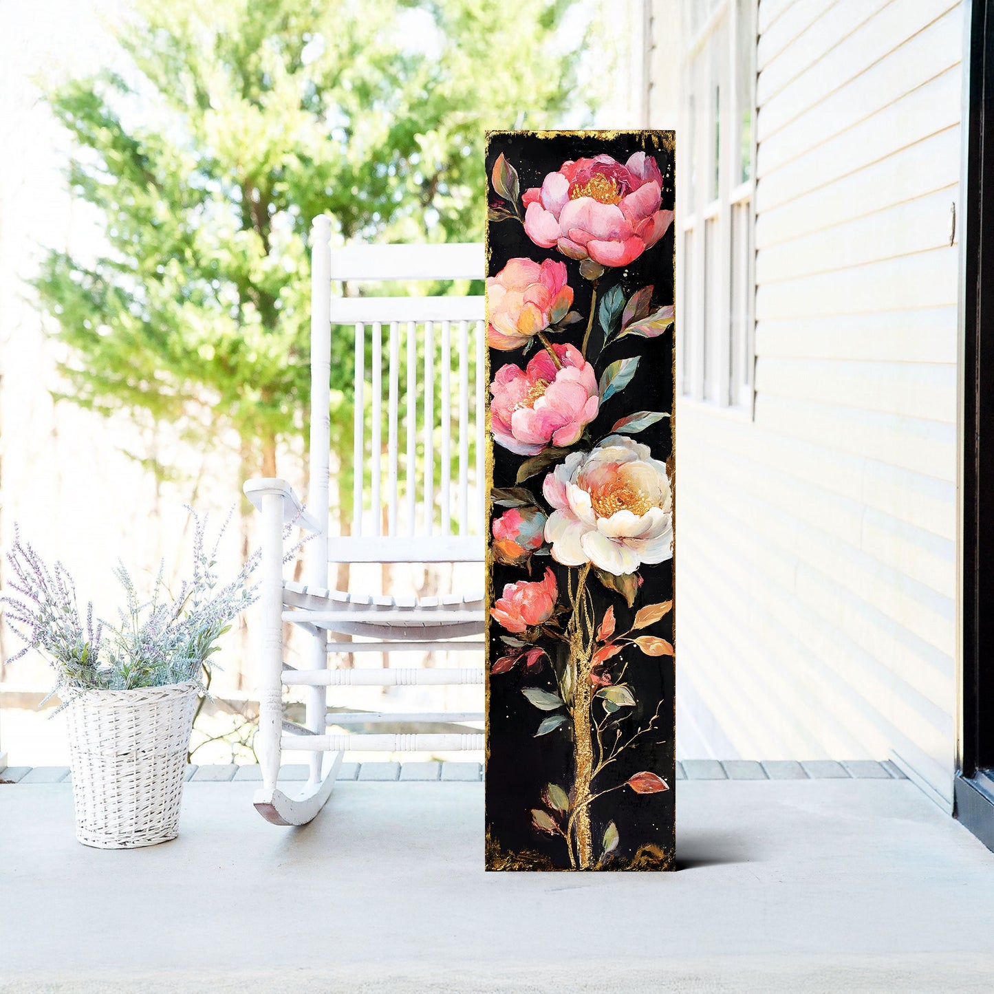 Spring Peonies Decor Porch Sign | Entryway Decor | UV Print | Front Porch Plaque | Seasonal Home Decor | 3 Sizes