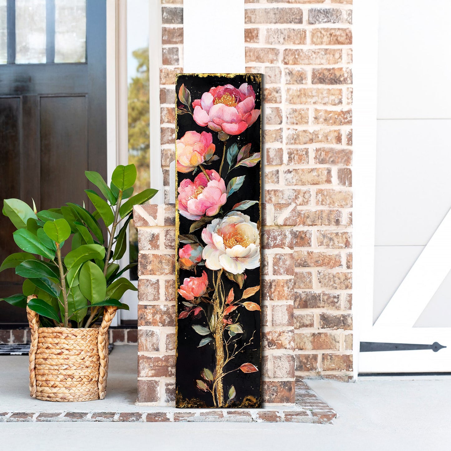 Spring Peonies Decor Porch Sign | Entryway Decor | UV Print | Front Porch Plaque | Seasonal Home Decor | 3 Sizes