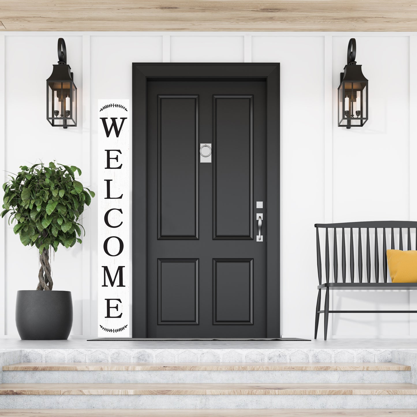 72in Everyday Outdoor Welcome Porch Sign | Front Porch Decor | Front Door, Entryway Decor | Foldable, Portable | UV Print