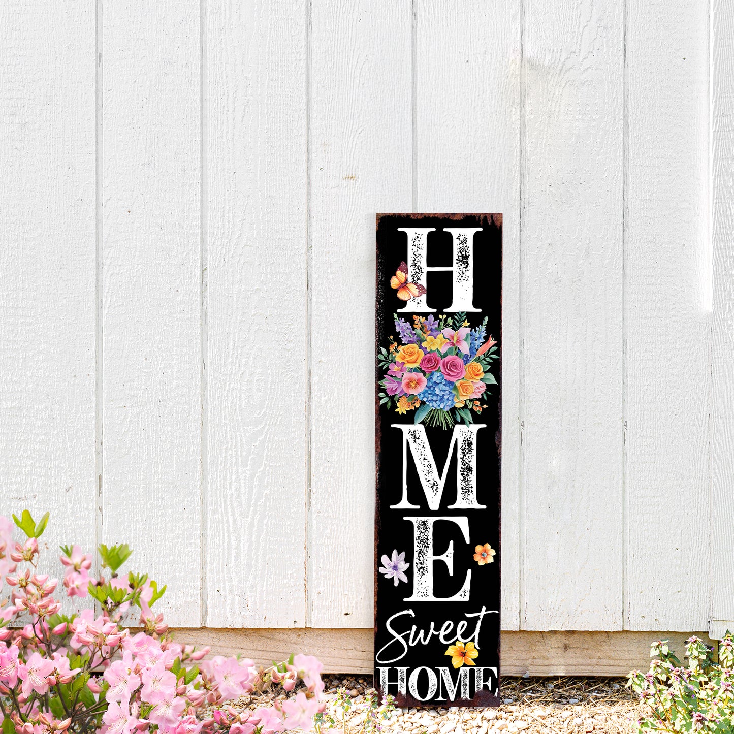 Spring Floral Home Sweet Home Decor Porch Sign | Entryway Decor | UV Print | Front Porch Plaque | Home Decor | 3 Sizes