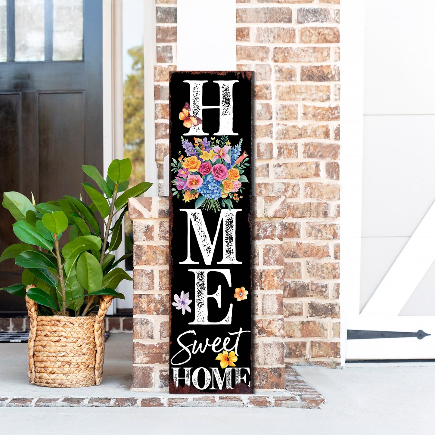 Spring Floral Home Sweet Home Decor Porch Sign | Entryway Decor | UV Print | Front Porch Plaque | Home Decor | 3 Sizes