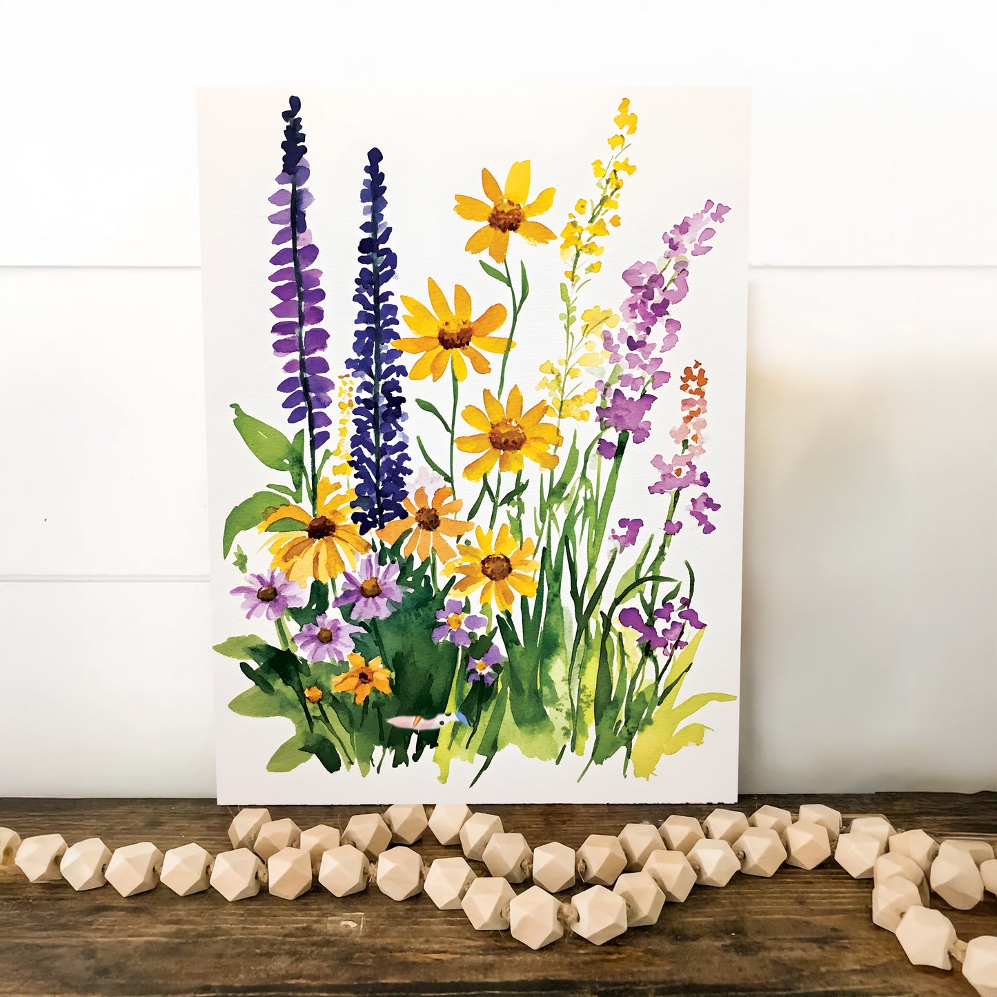 Summer Wildflower Watercolor Canvas Art | Nature-Inspired Flower Painting | Floral Wall Art | Farmhouse Home Décor | 12x16in