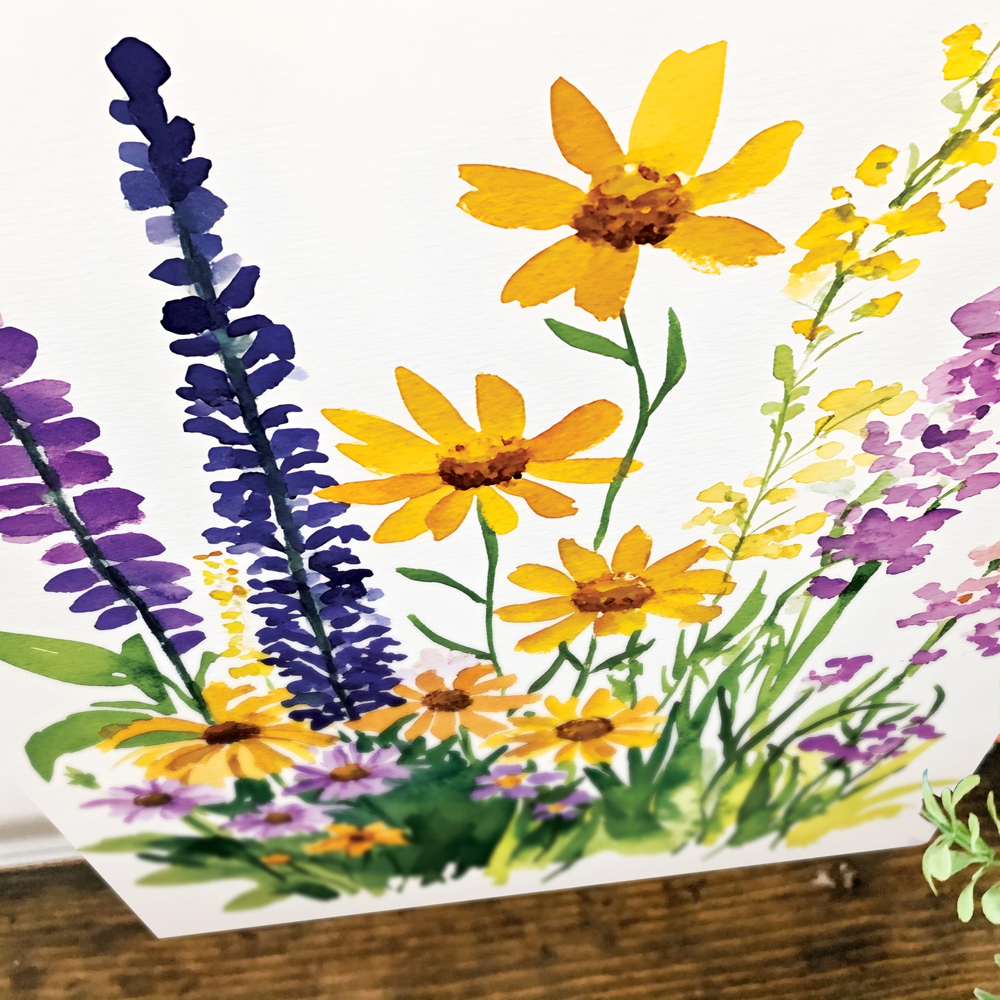 Summer Wildflower Watercolor Canvas Art | Nature-Inspired Flower Painting | Floral Wall Art | Farmhouse Home Décor | 12x16in