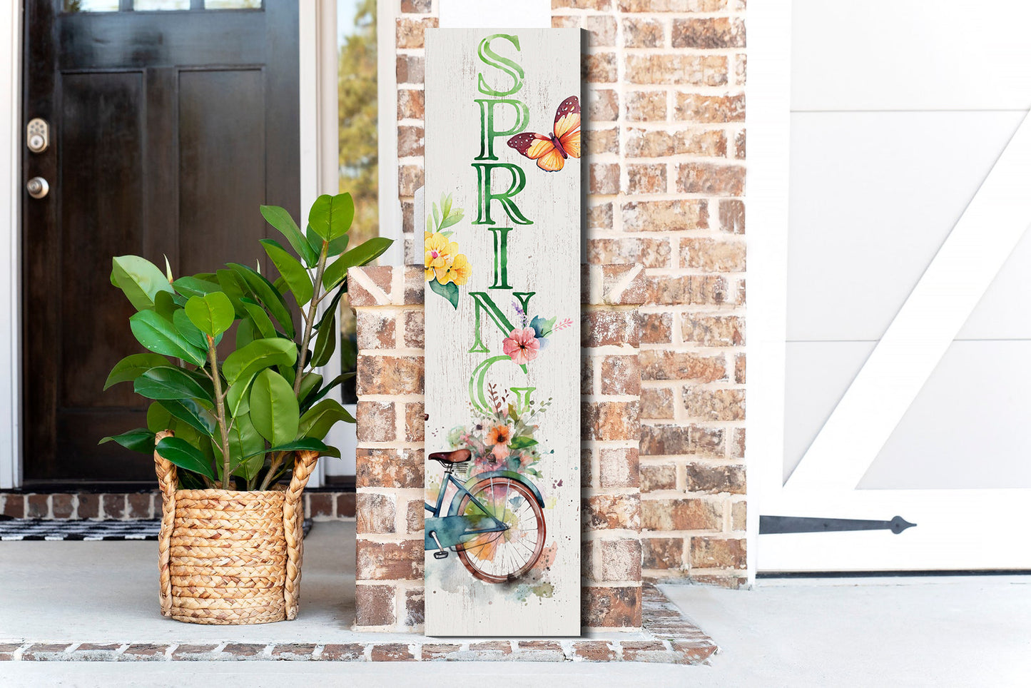 36in Spring Porch Sign for Front Door - Wooden Porch Sign, Front Porch Decor, Home Decor Sign