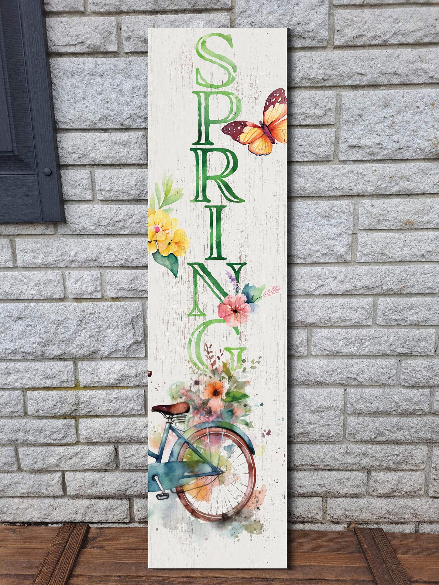 36in Spring Porch Sign for Front Door - Wooden Porch Sign, Front Porch Decor, Home Decor Sign