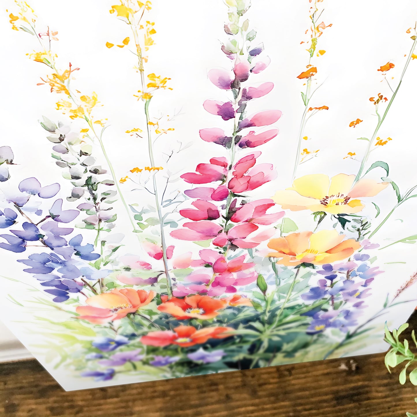 Alaskan Summer Wildflower Watercolor Art | Fireweed, Lupine, Arctic Poppy & Mountain Avens | Nature-Inspired Canvas Wall Decor | 12x16in