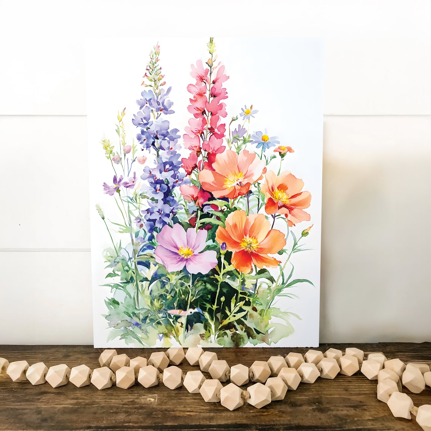 Alaskan Summer Wildflower Watercolor Art | Fireweed, Lupine, Arctic Poppy & Mountain Avens | Nature-Inspired Canvas Wall Decor | 12x16in