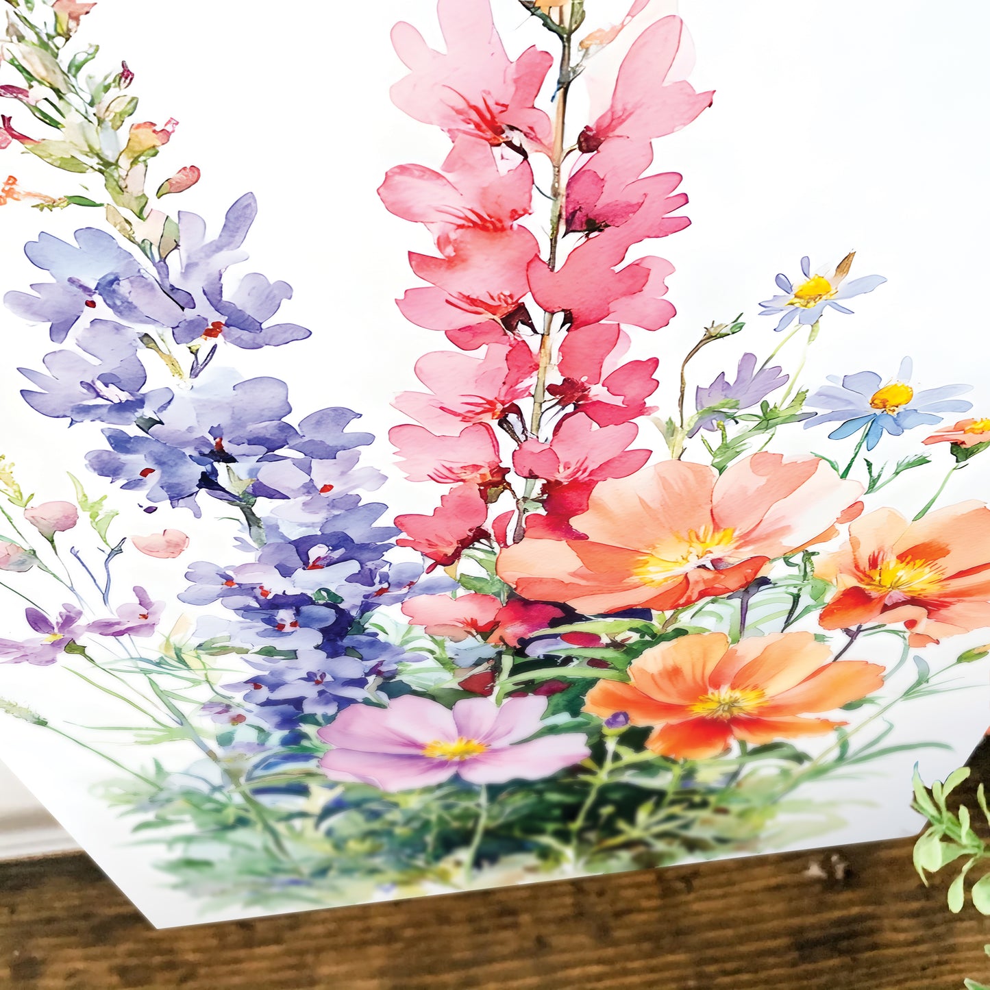 Alaskan Summer Wildflower Watercolor Art | Fireweed, Lupine, Arctic Poppy & Mountain Avens | Nature-Inspired Canvas Wall Decor | 12x16in