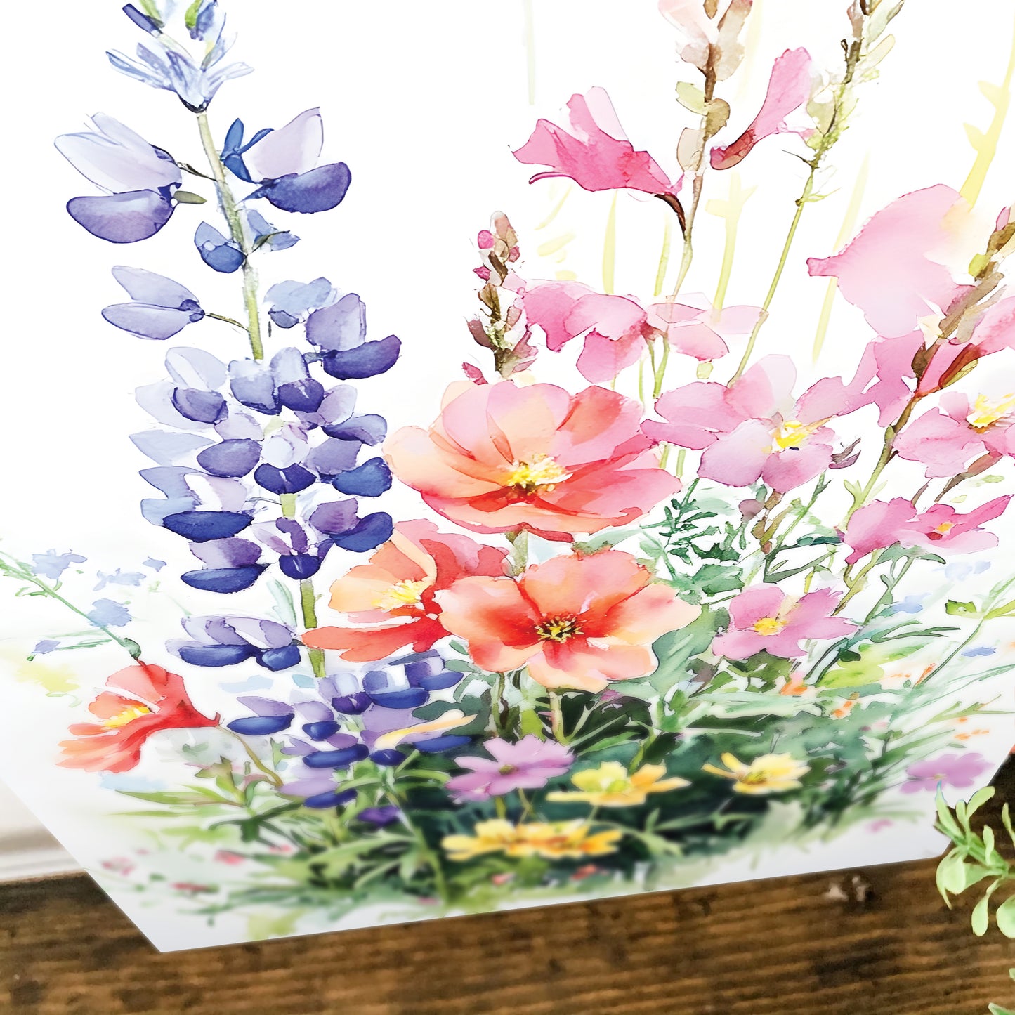 Alaskan Summer Wildflower Watercolor Art | Fireweed, Lupine, Arctic Poppy & Mountain Avens | Nature-Inspired Canvas Wall Decor | 12x16in