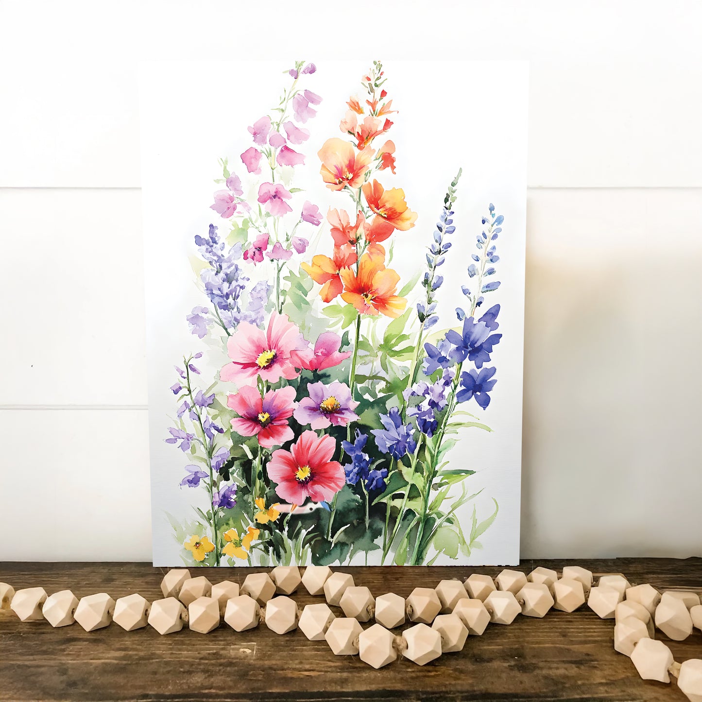 Alaskan Summer Wildflower Watercolor Art | Fireweed, Lupine, Arctic Poppy & Mountain Avens | Nature-Inspired Canvas Wall Decor | 12x16in