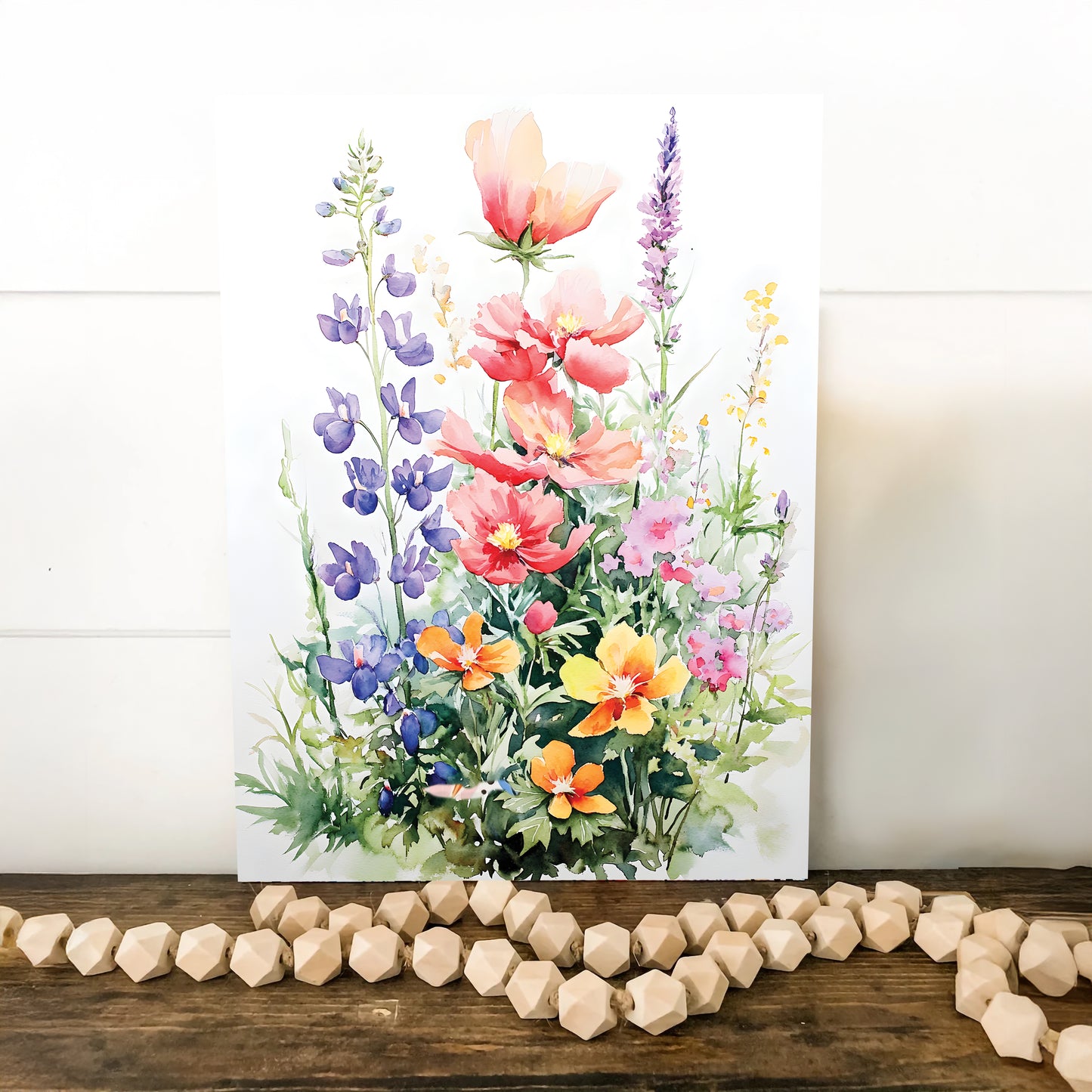 Alaskan Summer Wildflower Watercolor Art | Fireweed, Lupine, Arctic Poppy & Mountain Avens | Nature-Inspired Canvas Wall Decor | 12x16in