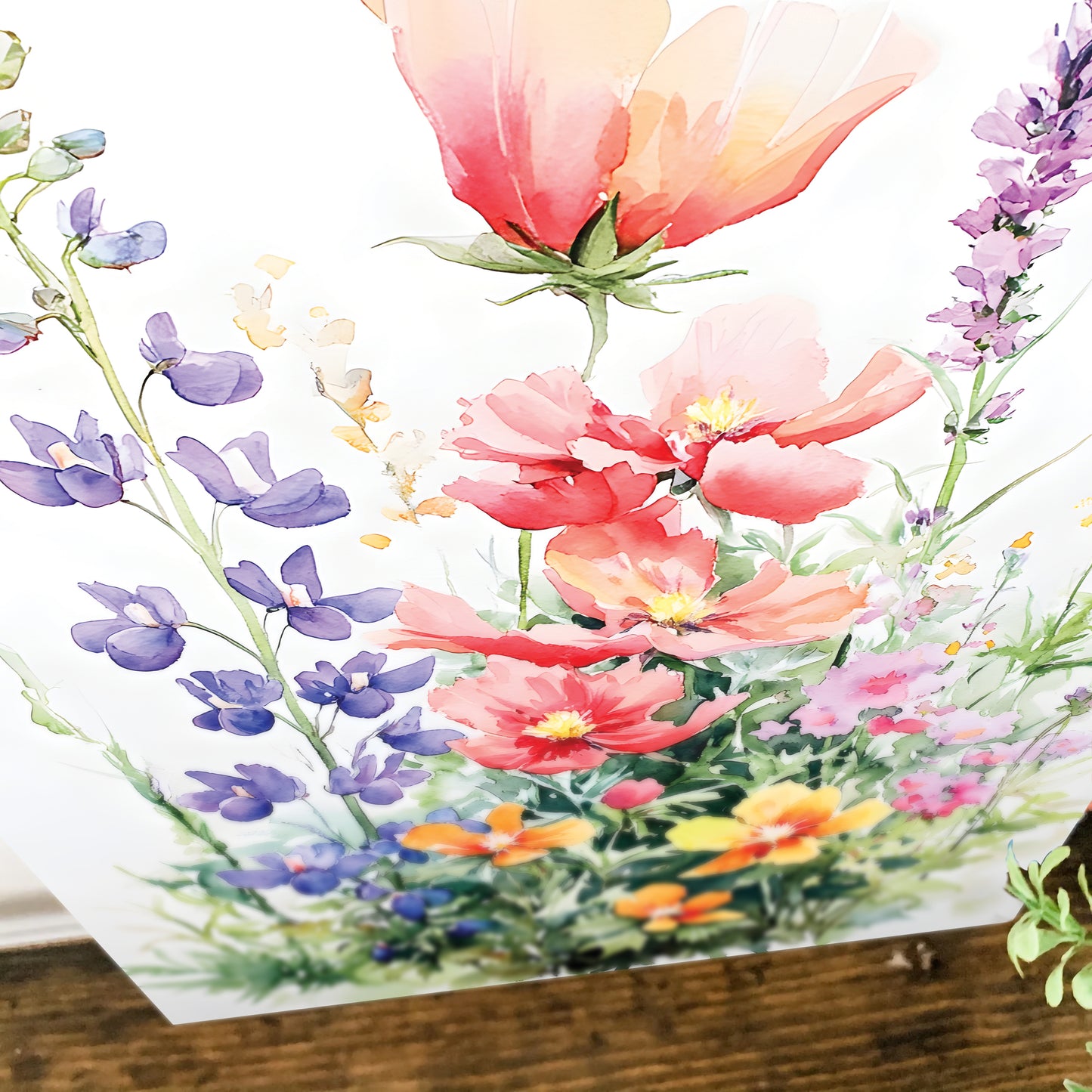 Alaskan Summer Wildflower Watercolor Art | Fireweed, Lupine, Arctic Poppy & Mountain Avens | Nature-Inspired Canvas Wall Decor | 12x16in