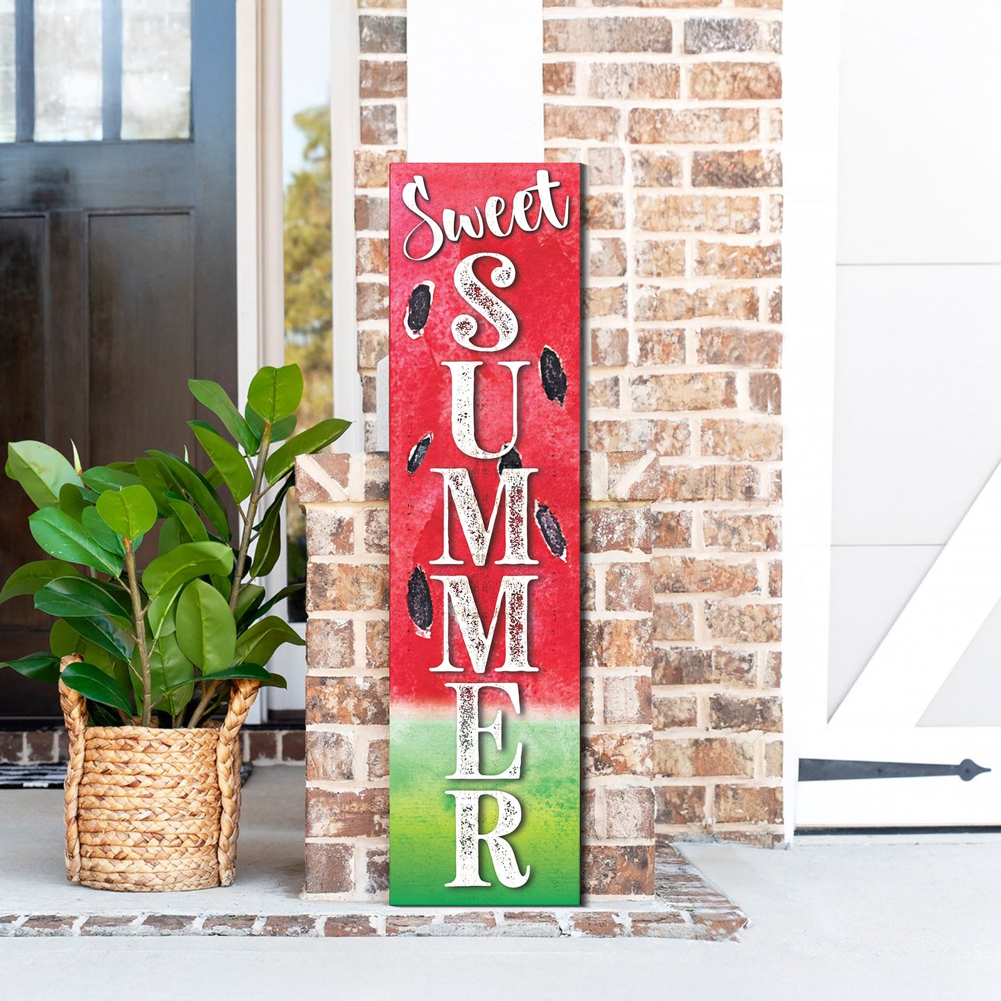 Sweet Summer Watermelon Welcome Porch Sign | Outdoor Front Door Decor | UV Print | Farmhouse Style | Multi Sizes and Patterns