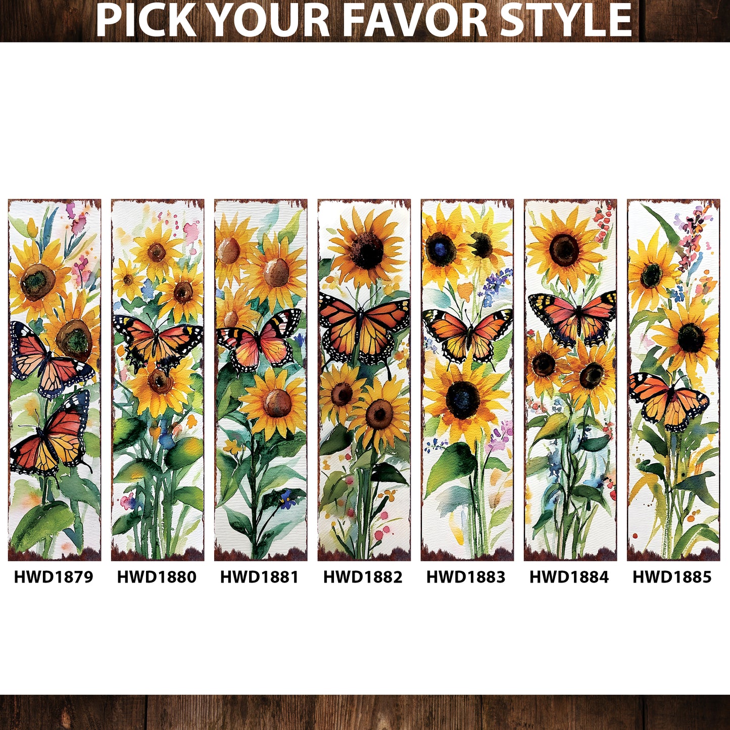 Summer Watercolor Monarch Butterfly with Sunflower Porch Sign | Multi Sizes Available | Perfect Summer Yard & Front Door Decor
