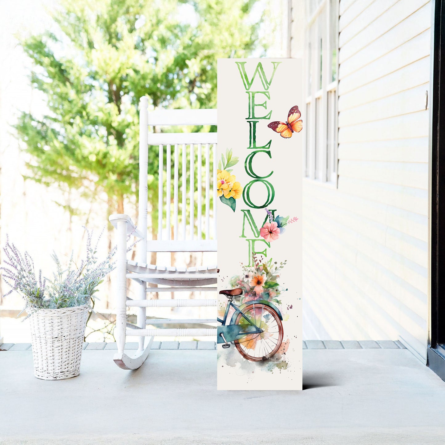 Spring Welcome Floral Porch Sign | Multi Sizes Available | Perfect Spring Yard & Front Door Decor
