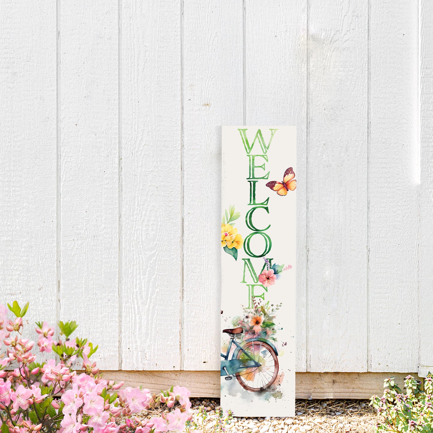 Spring Welcome Floral Porch Sign | Multi Sizes Available | Perfect Spring Yard & Front Door Decor
