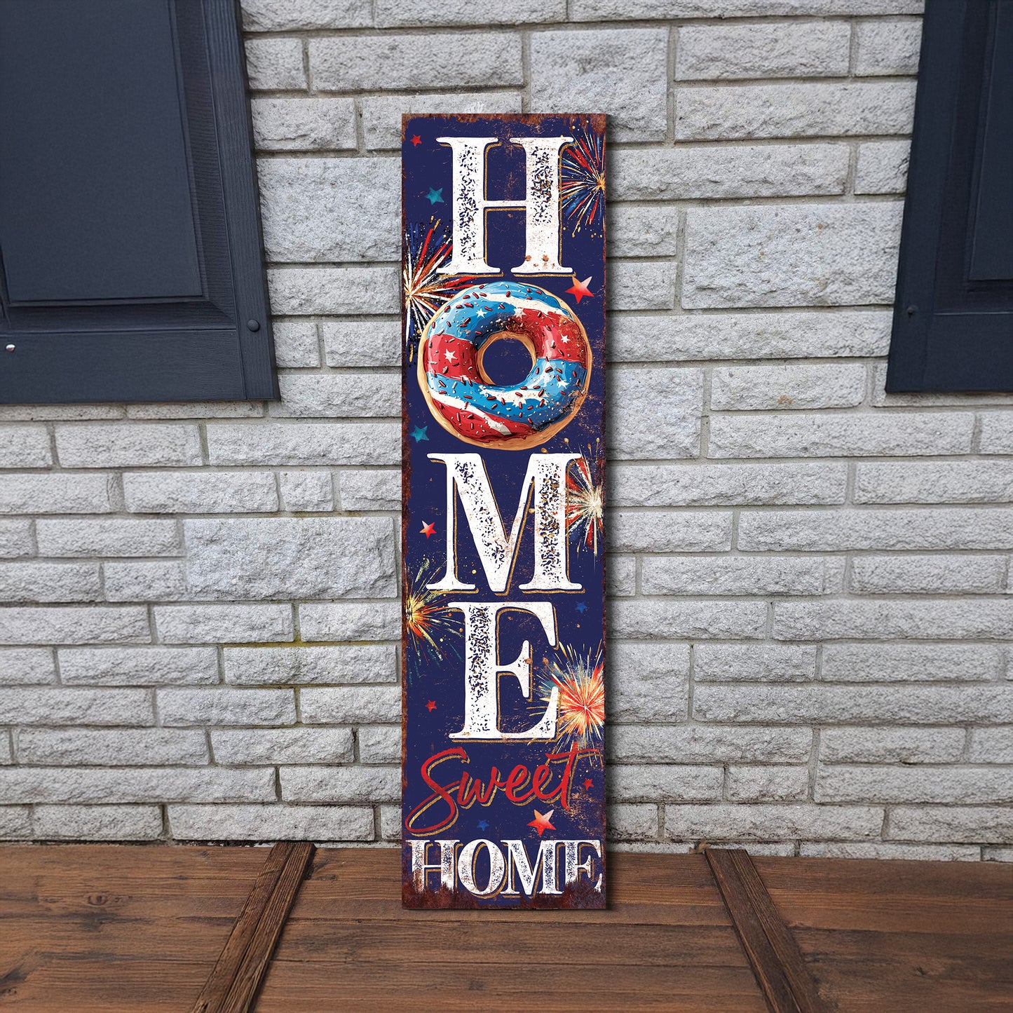 4th of July Home Sweet Home Porch Sign | Multi Sizes | Perfect Patriotic Yard & Independence Day Front Door Decor