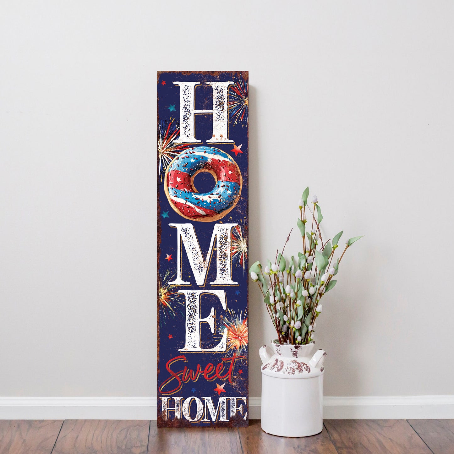 4th of July Home Sweet Home Porch Sign | Multi Sizes | Perfect Patriotic Yard & Independence Day Front Door Decor