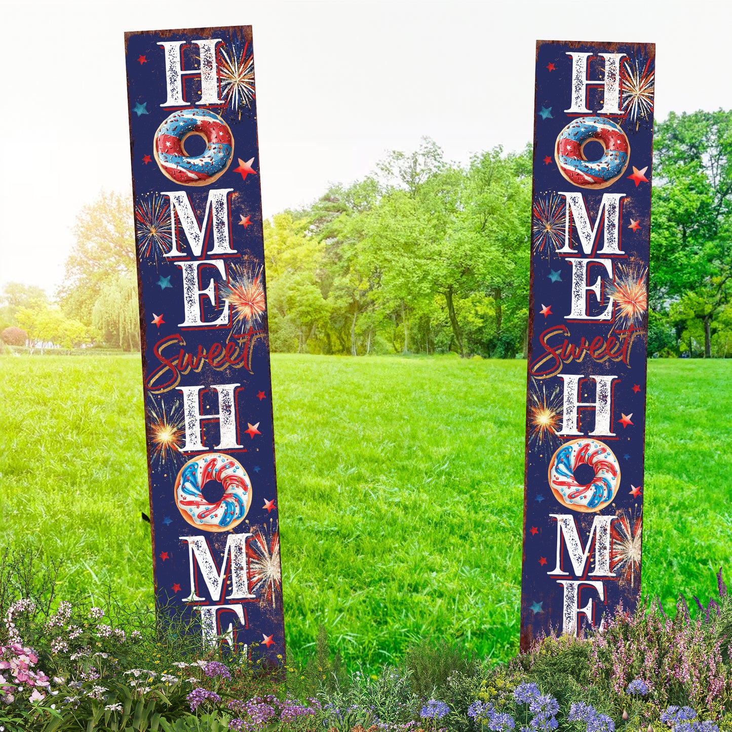 4th of July Home Sweet Home Garden Stake | Multi Sizes | Perfect Patriotic Yard & Independence Day Garden Decor