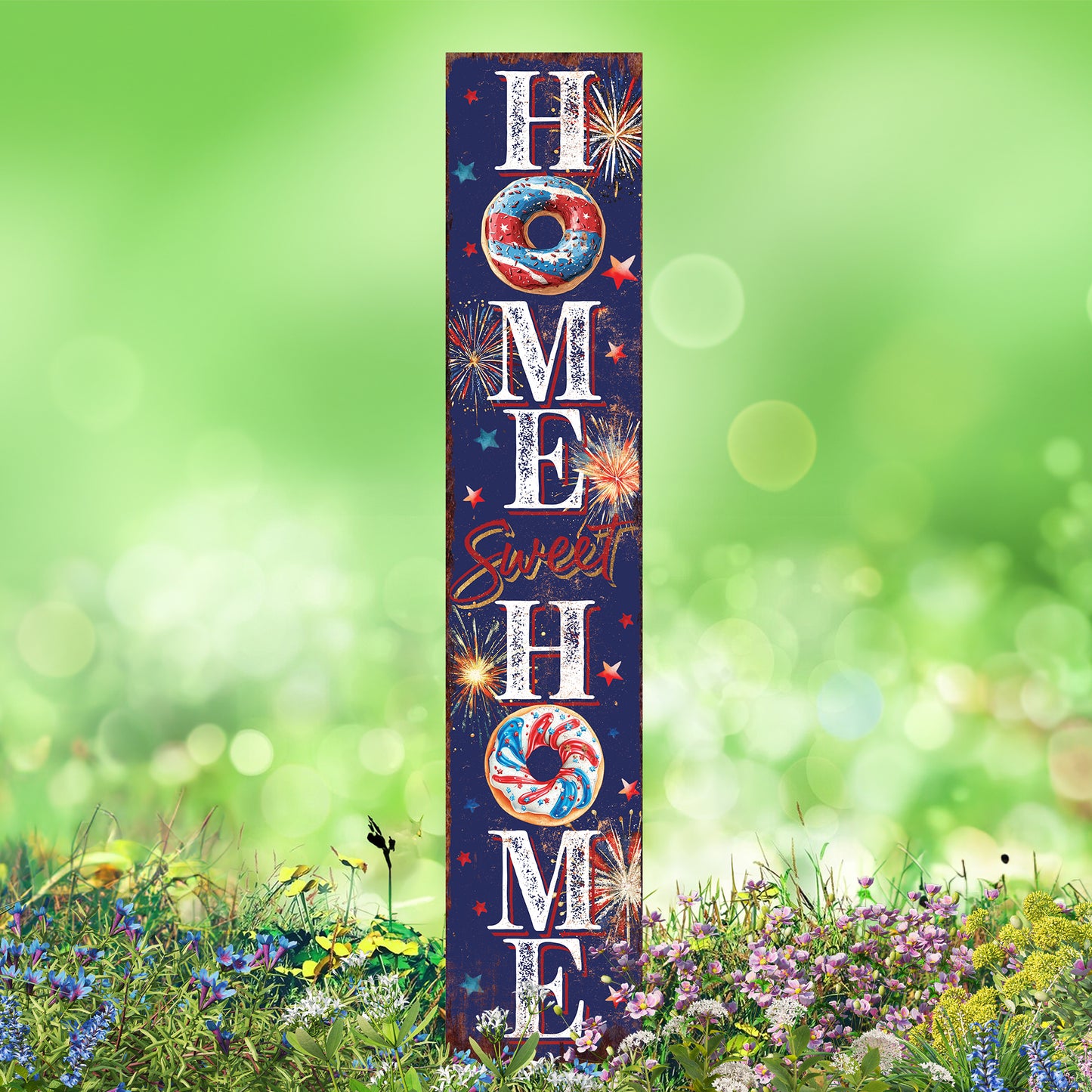 4th of July Home Sweet Home Garden Stake | Multi Sizes | Perfect Patriotic Yard & Independence Day Garden Decor