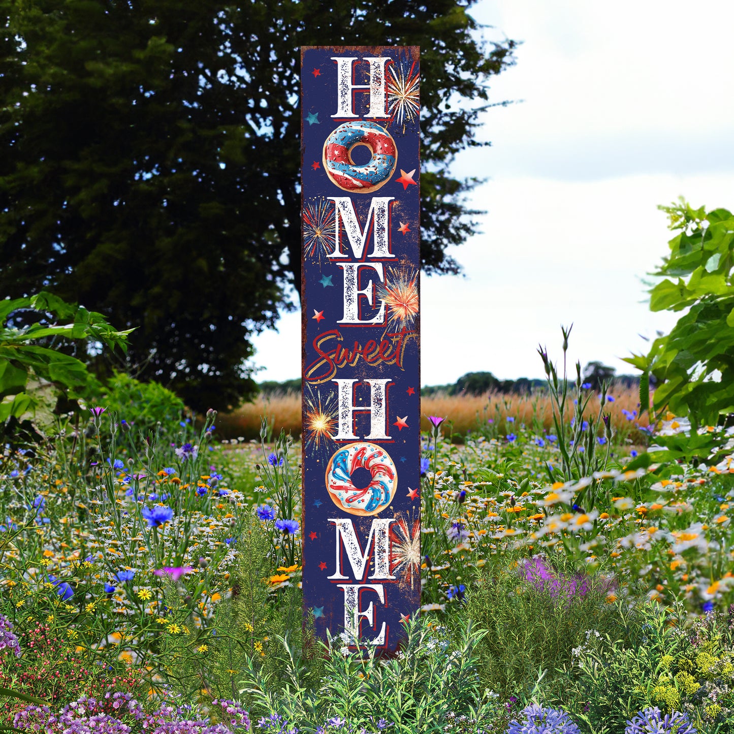 4th of July Home Sweet Home Garden Stake | Multi Sizes | Perfect Patriotic Yard & Independence Day Garden Decor
