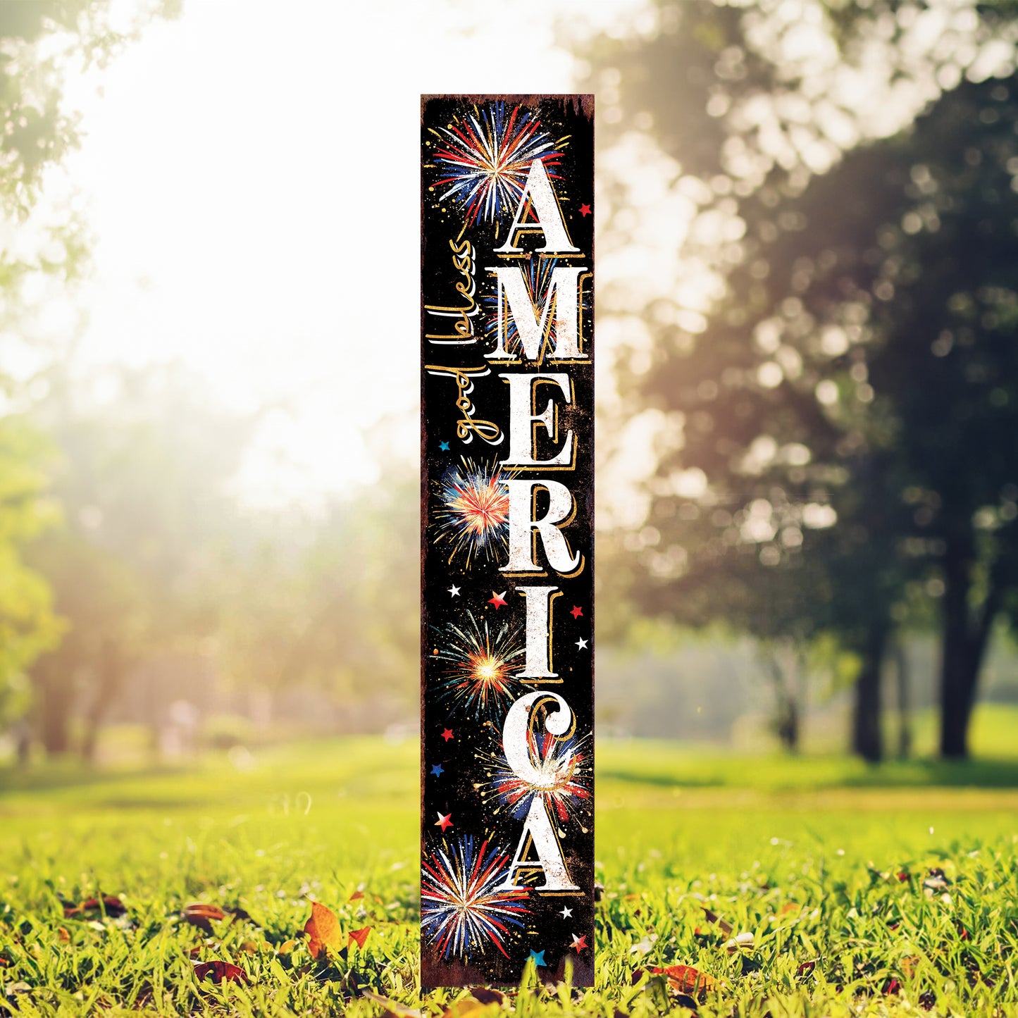 4th of July God Bless America Garden Stake | Multi Sizes | Perfect Patriotic Yard & Independence Day Garden Decor