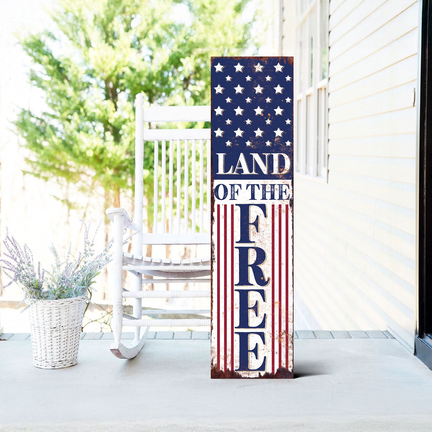 4Th Of July Land Of The Free Porch Sign | Patriotic Outdoor Decor| Multi Sizes | Perfect Patriotic Yard & Independence Day Front Door Decor