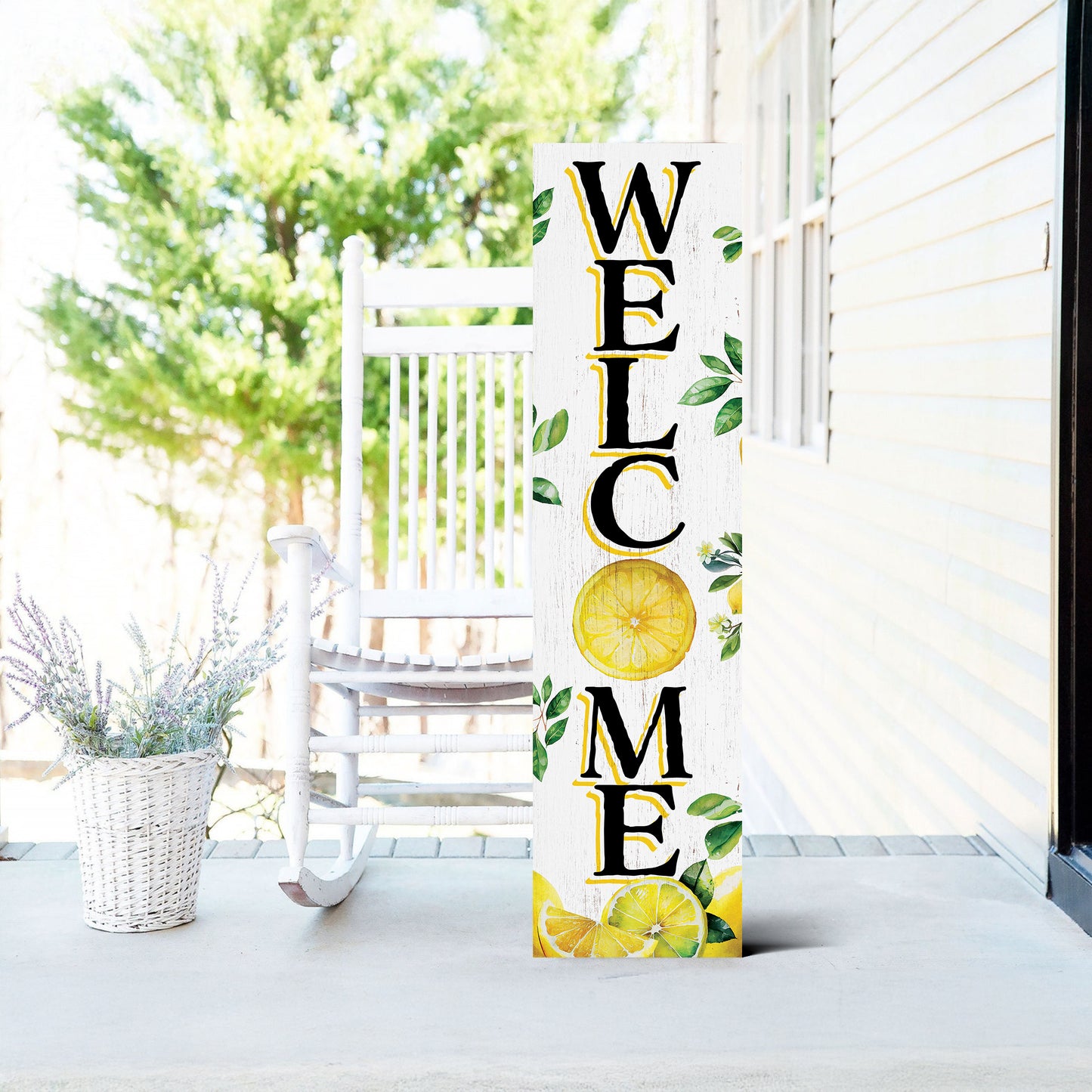 Fresh Lemon Summer Welcome Porch Sign for Front Door | Multi Sizes | Perfect for Porch, Yard, Garden, or Front Door