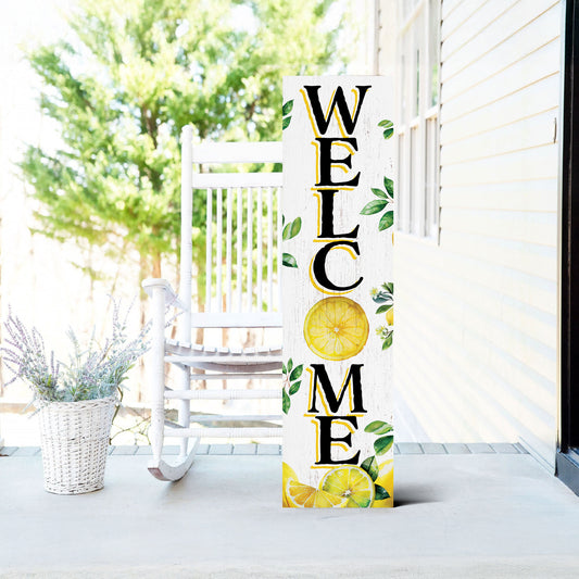 Fresh Lemon Summer Welcome Porch Sign for Front Door | Multi Sizes | Perfect for Porch, Yard, Garden, or Front Door