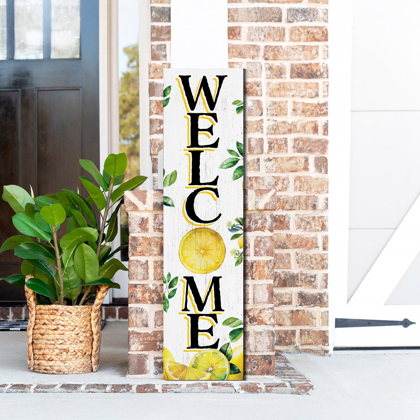 Fresh Lemon Summer Welcome Porch Sign for Front Door | Multi Sizes | Perfect for Porch, Yard, Garden, or Front Door