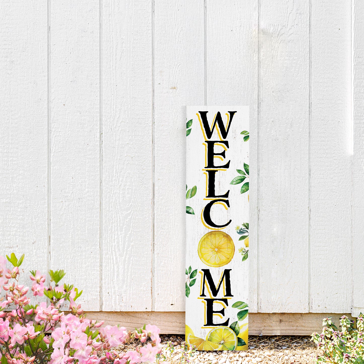 Fresh Lemon Summer Welcome Porch Sign for Front Door | Multi Sizes | Perfect for Porch, Yard, Garden, or Front Door
