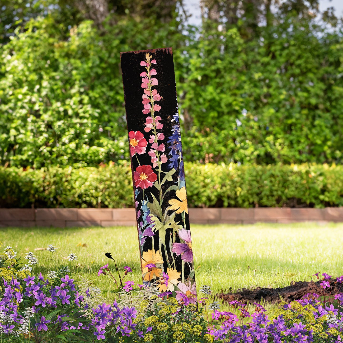 Summer Wildflower Garden Stake – Vibrant Floral Yard Sign for Outdoor Rustic Decor | UV Printed | Multiple Sizes
