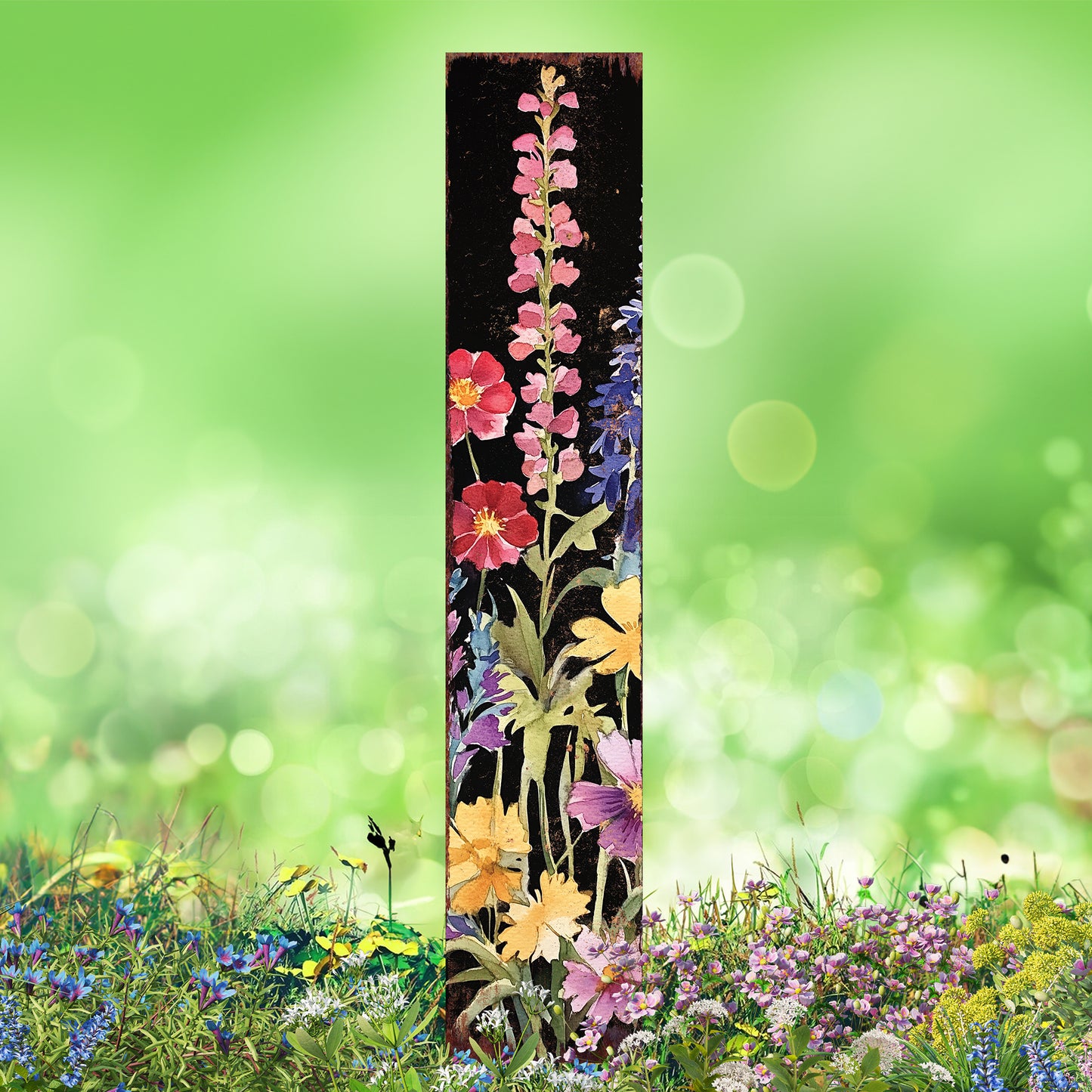 Summer Wildflower Garden Stake – Vibrant Floral Yard Sign for Outdoor Rustic Decor | UV Printed | Multiple Sizes