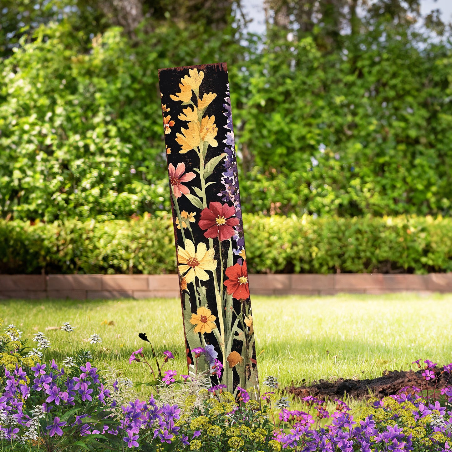 Summer Wildflower Garden Stake – Vibrant Floral Yard Sign for Outdoor Rustic Decor | UV Printed | Multiple Sizes