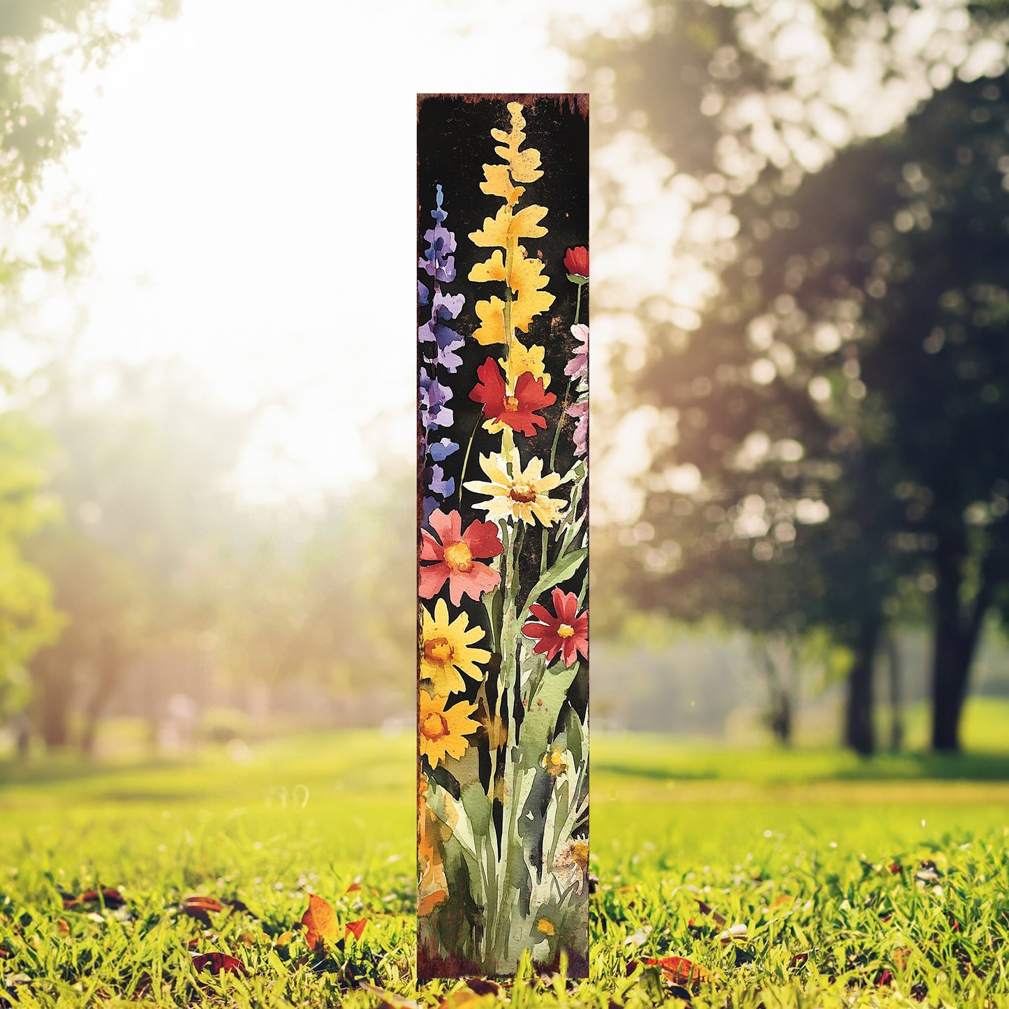 Summer Wildflower Garden Stake – Vibrant Floral Yard Sign for Outdoor Rustic Decor | UV Printed | Multiple Sizes