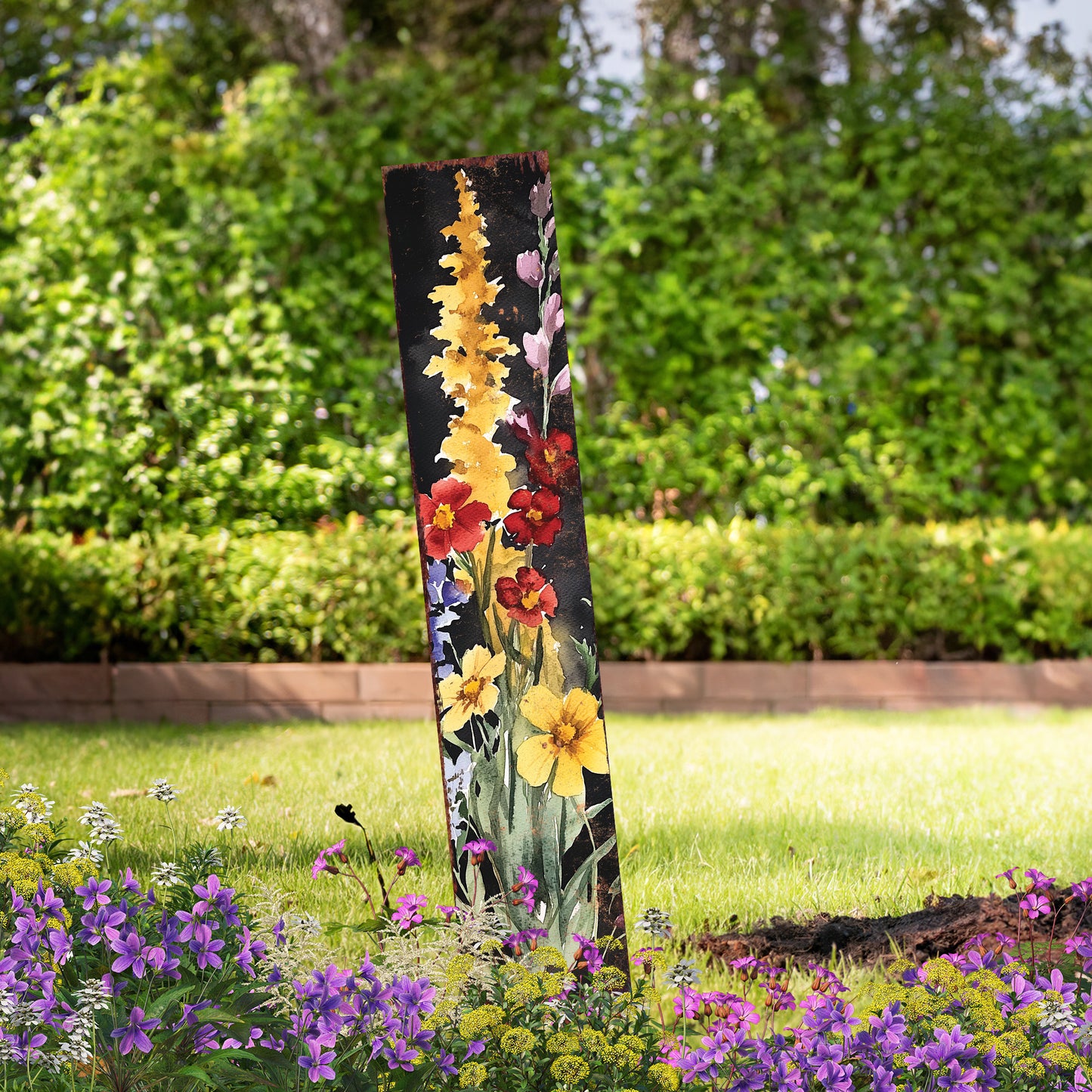 Summer Wildflower Garden Stake – Vibrant Floral Yard Sign for Outdoor Rustic Decor | UV Printed | Multiple Sizes