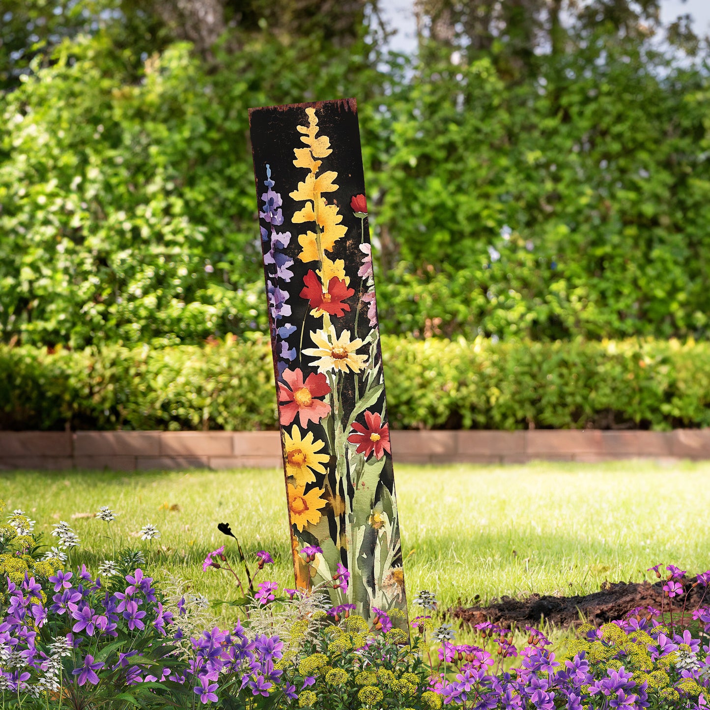 Summer Wildflower Garden Stake – Vibrant Floral Yard Sign for Outdoor Rustic Decor | UV Printed | Multiple Sizes