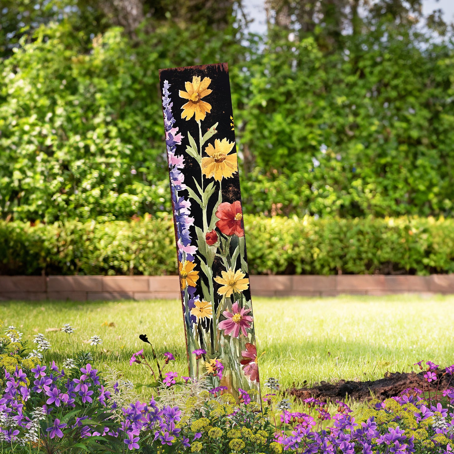 Summer Wildflower Garden Stake – Vibrant Floral Yard Sign for Outdoor Rustic Decor | UV Printed | Multiple Sizes