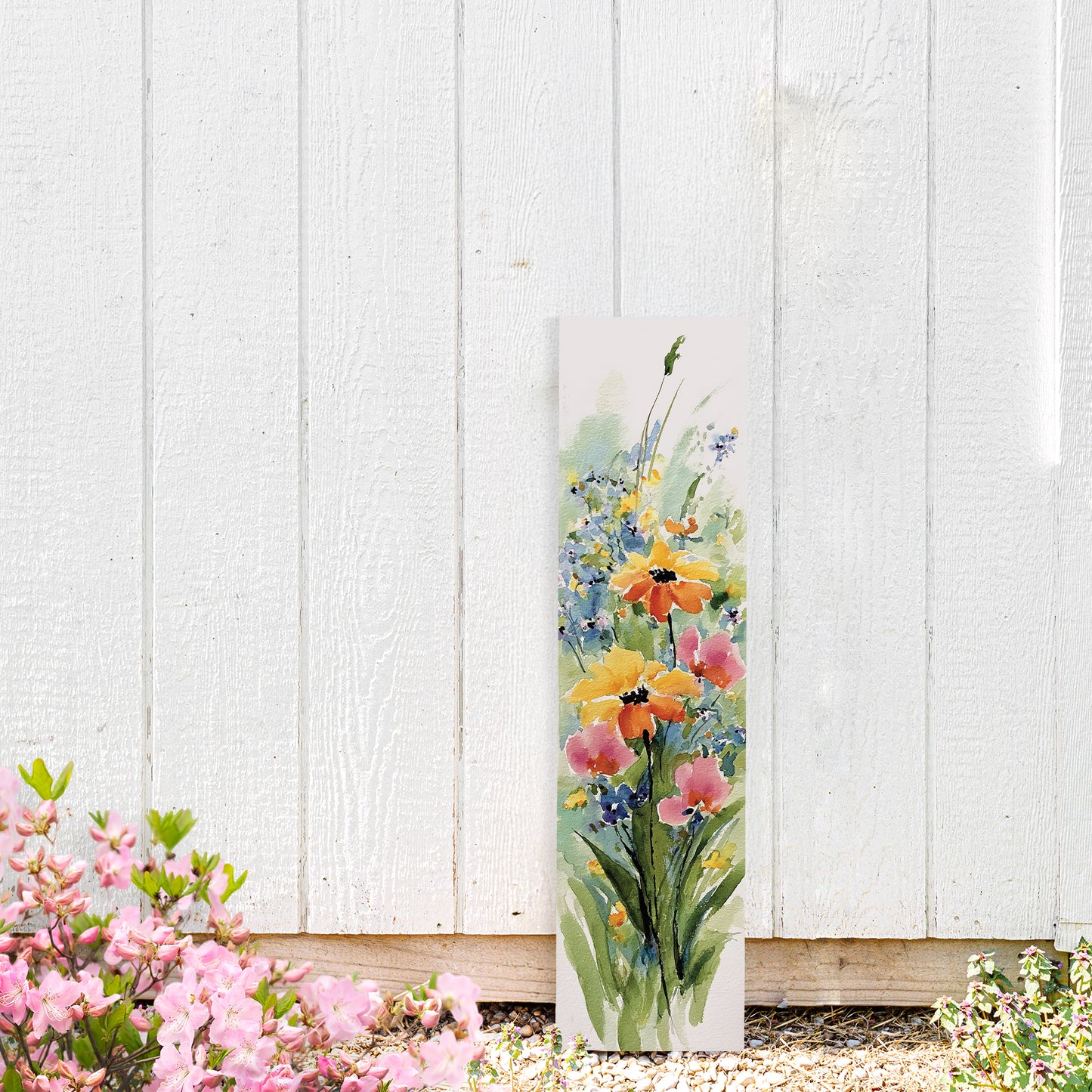 Vertical Wildflower Porch Sign – Summer UV Floral Print, 36–72in Sizes, Rustic Farmhouse Outdoor Decor for Patio or Entryway