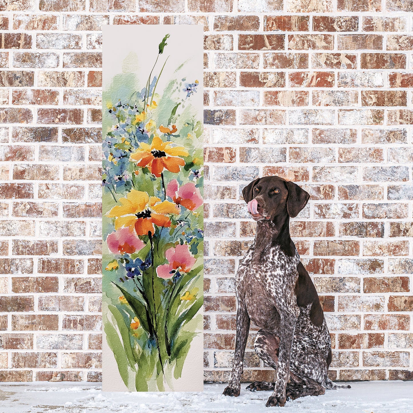 Vertical Wildflower Porch Sign – Summer UV Floral Print, 36–72in Sizes, Rustic Farmhouse Outdoor Decor for Patio or Entryway