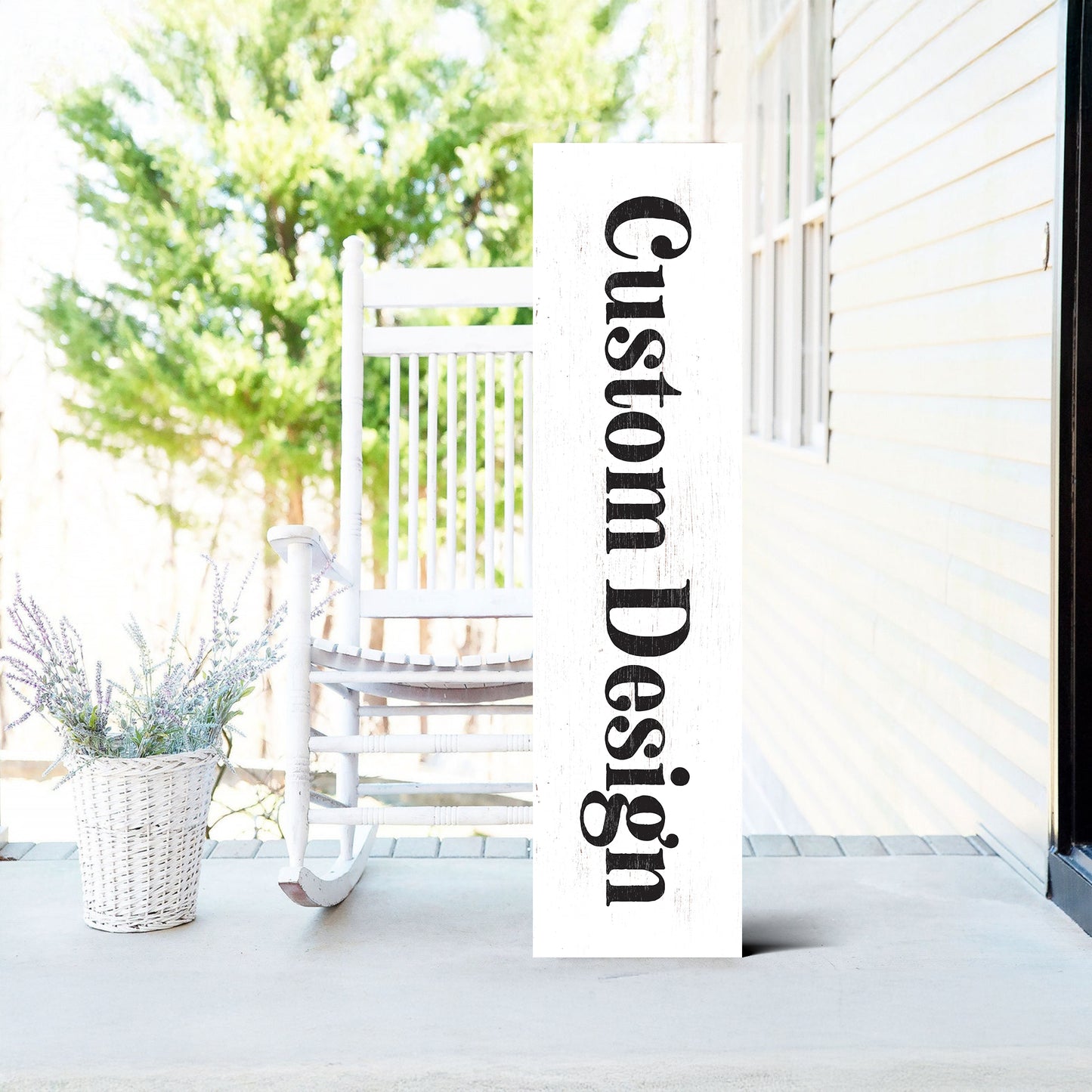 Custom Reversible Porch Sign Vertical Outdoor Entryway Board Personalized Decor