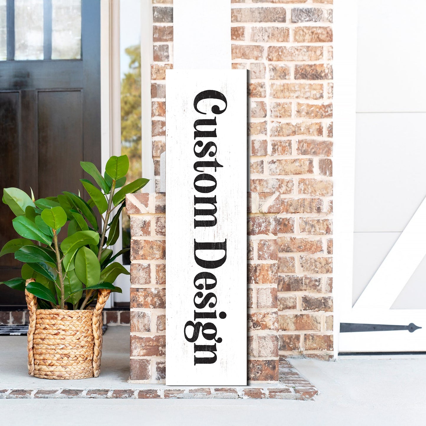 Custom Reversible Porch Sign Vertical Outdoor Entryway Board Personalized Decor