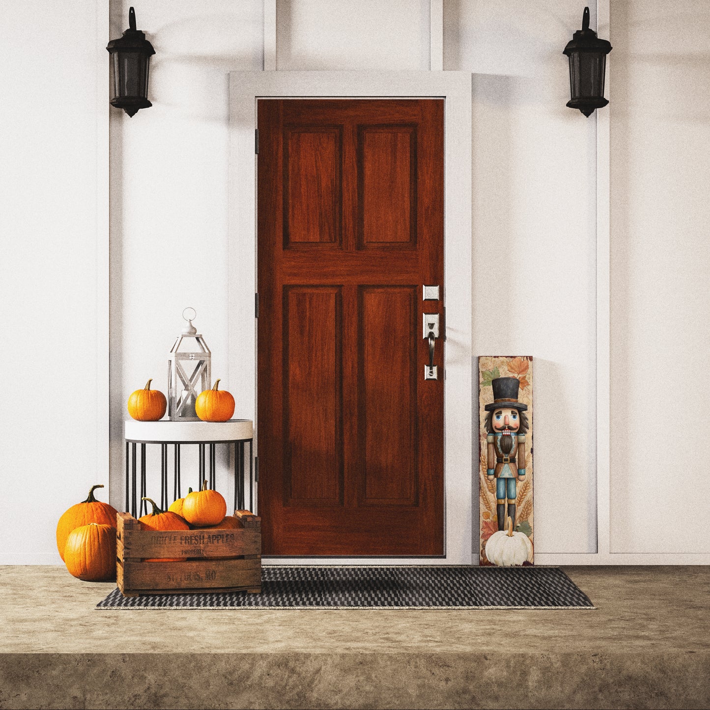 Fall Nutcracker Porch Sign – UV Printed Autumn Decor, 36–72in Vertical Farmhouse Outdoor Display for Porch, Patio or Entryway