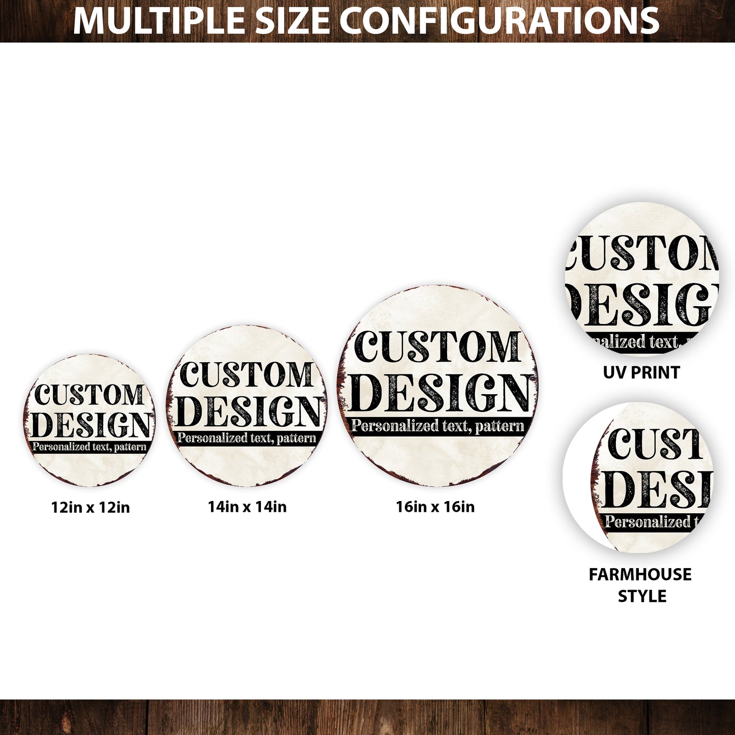 Custom Round Wall Sign – Personalized Farmhouse Decor, Painted UV Print Circle Plaque for Door or Wall, 12–16in