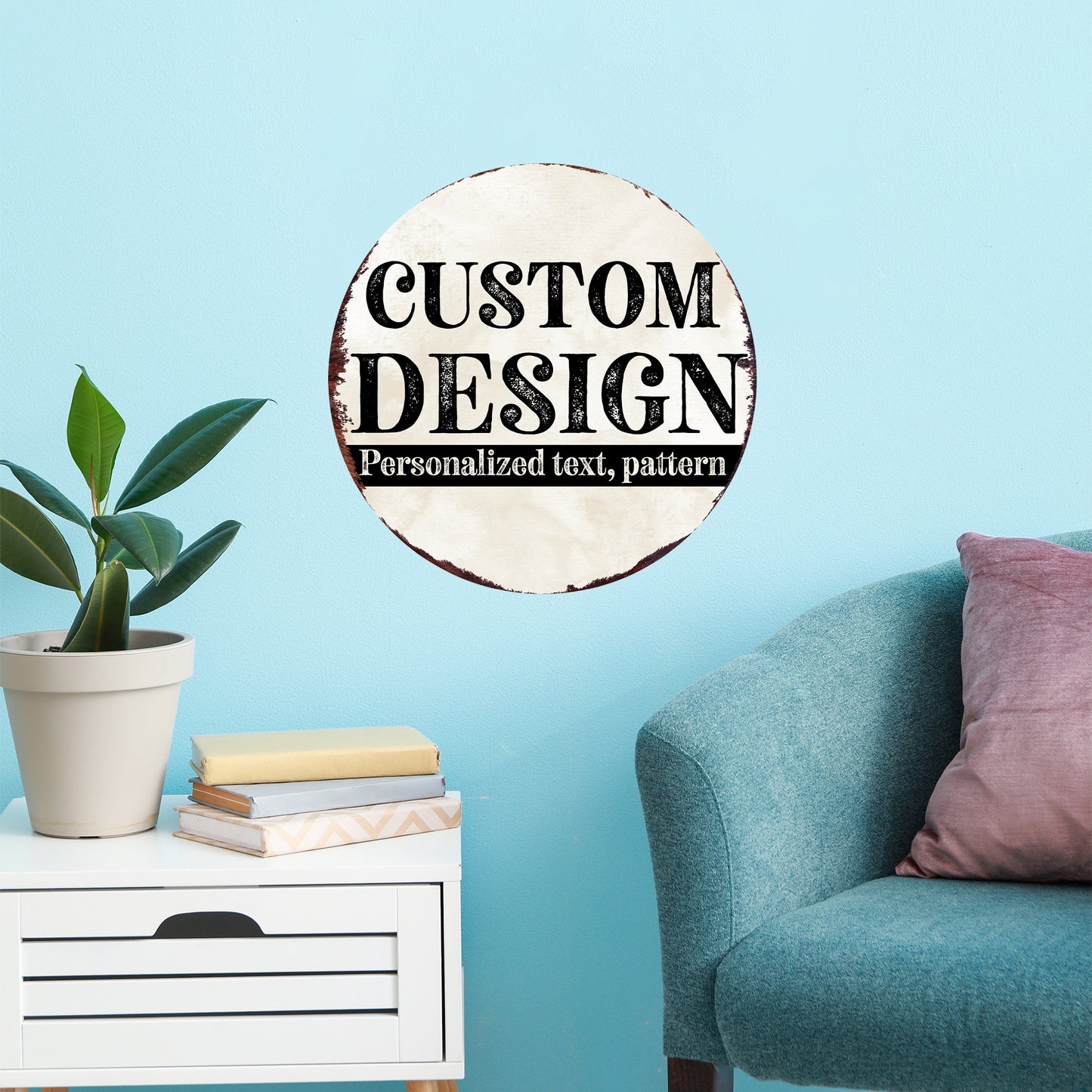Custom Round Wall Sign – Personalized Farmhouse Decor, Painted UV Print Circle Plaque for Door or Wall, 12–16in