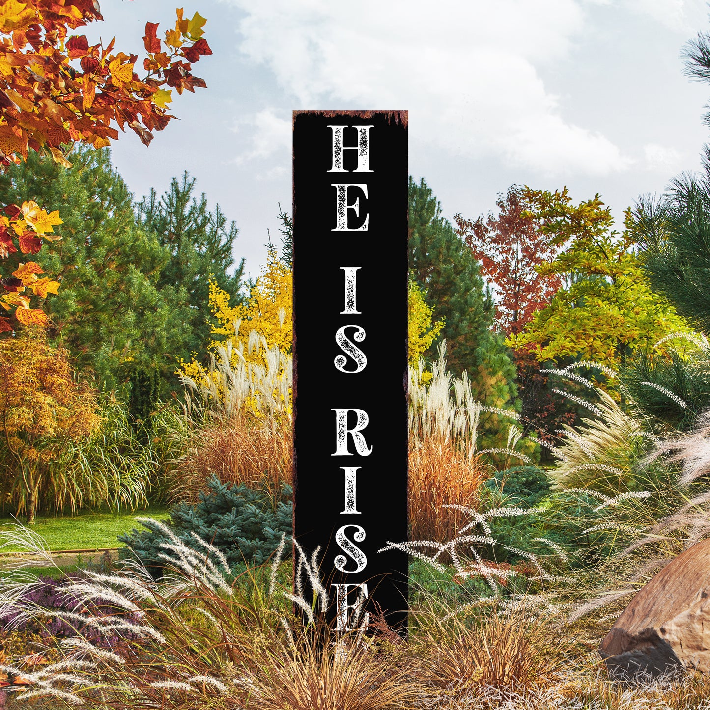 Christian Yard Sign | “He Is Risen” Inspirational Garden Stake | Outdoor Easter & Faith-Based Porch or Lawn Décor