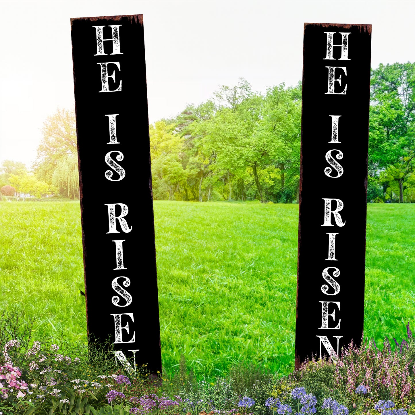 Christian Yard Sign | “He Is Risen” Inspirational Garden Stake | Outdoor Easter & Faith-Based Porch or Lawn Décor